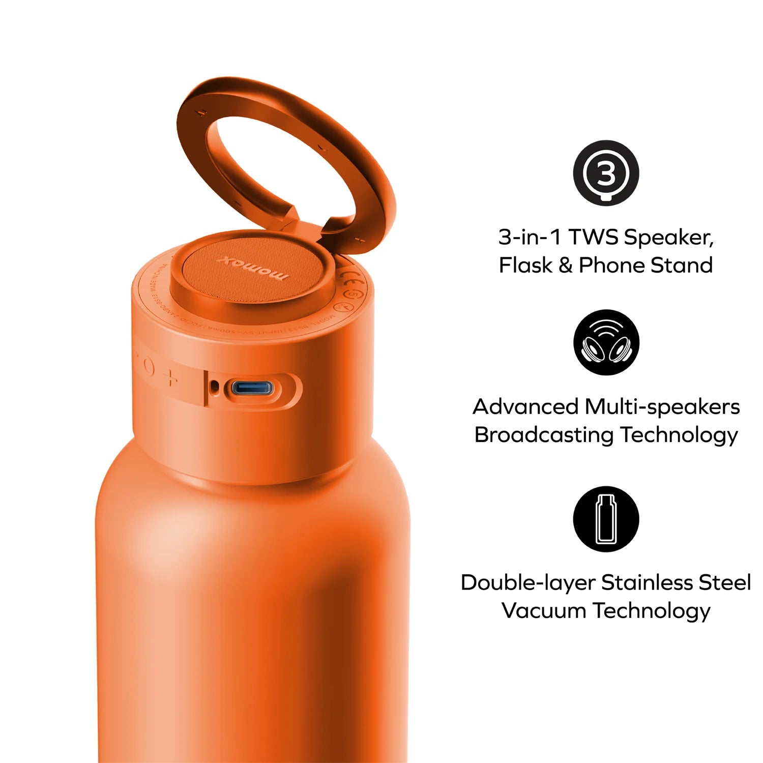 1-Vibe Bottle Magnetic Wireless Speaker Flask
