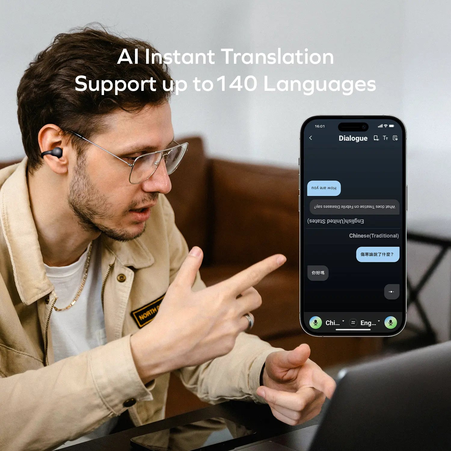 1-Vibe Clip M.IN.D AI ENC Clip-On Earbuds