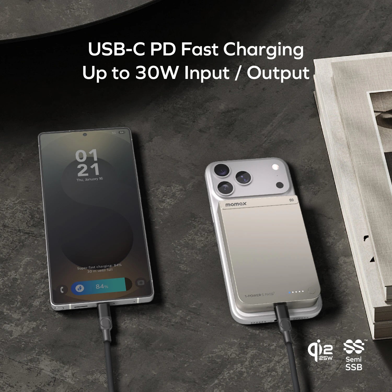 1-Power S.Pass² 10000mAh Semi SSB Magnetic Wireless Battery Pack (CCC)