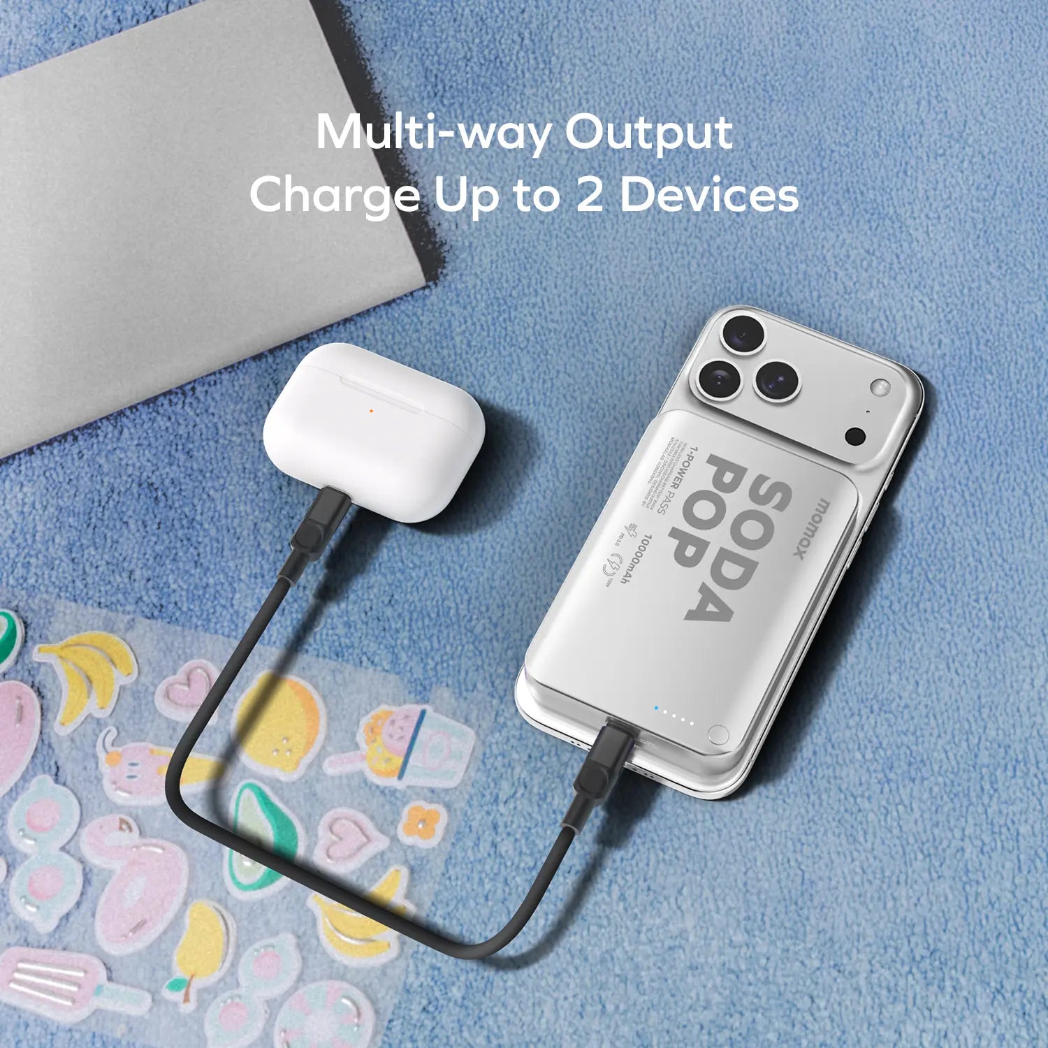 1-Power Pass 10000mAh Magnetic Wireless Battery Pack