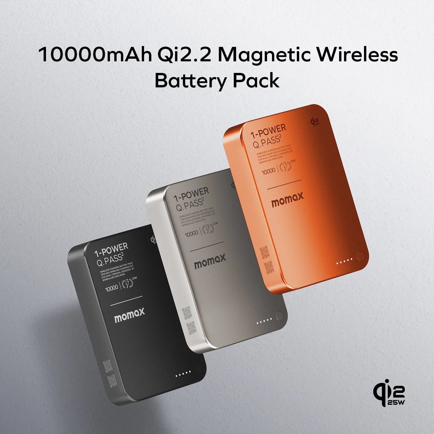 1-Power Q.Pass² 10000mAh Qi2 25W Magnetic Wireless Battery Pack