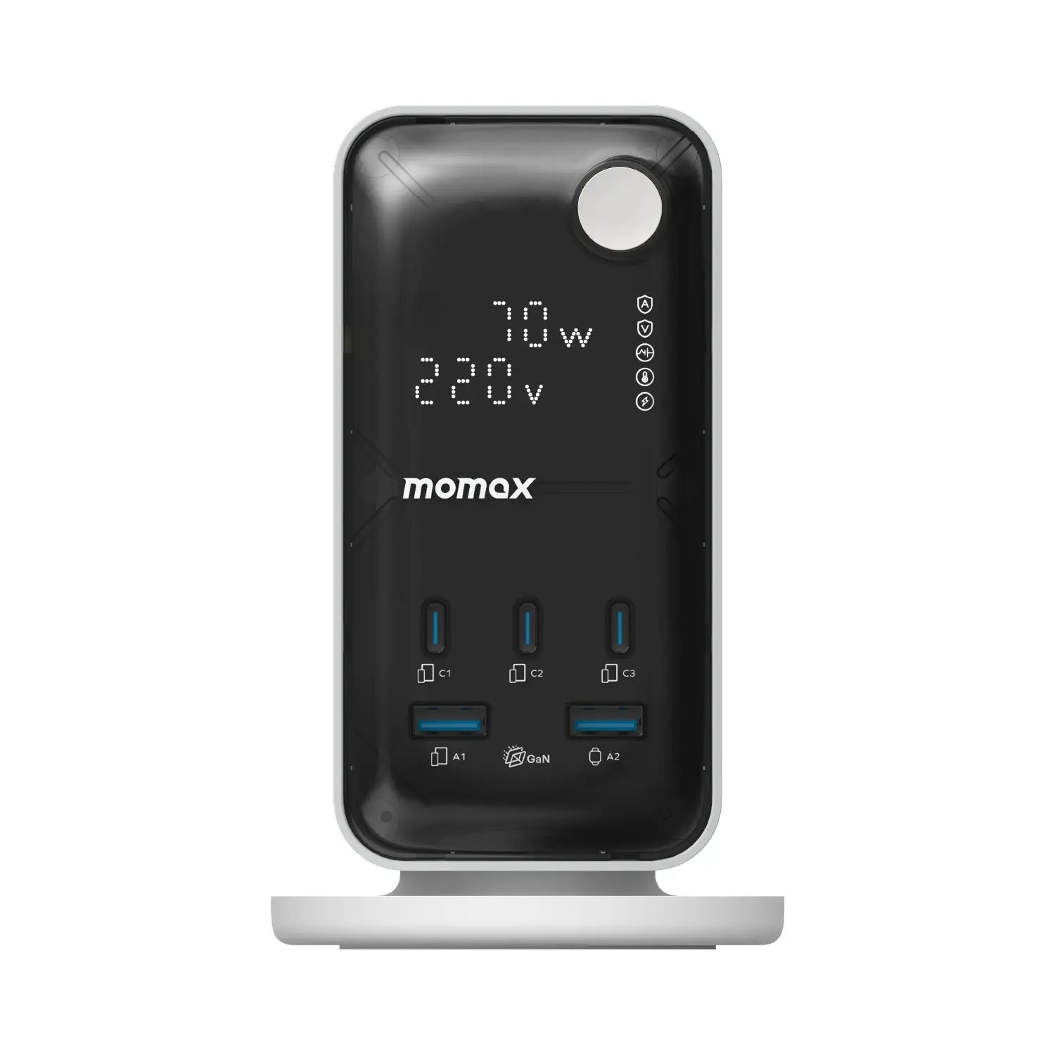 1-Charge Work Flow 6-Outlet Digital Display Power Tower with USB (70W)