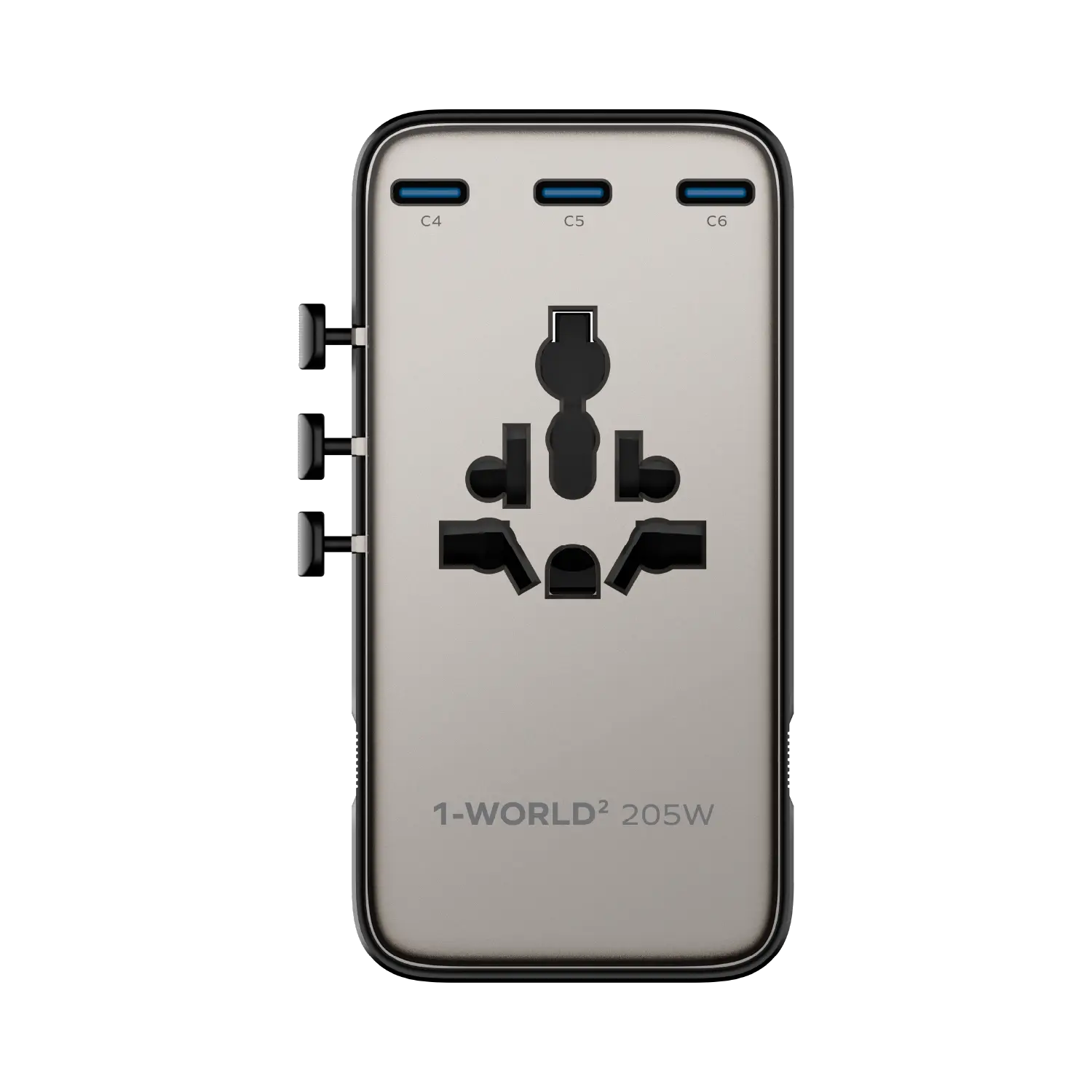 1-World² 205W 7-Port Dual AC Travel Adapter